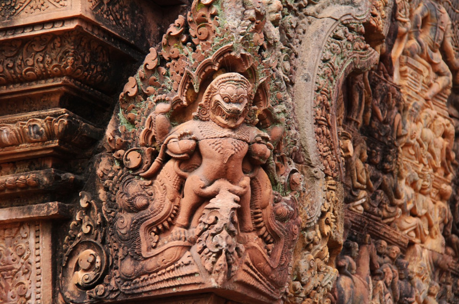 A sandstone carving from Banteay Srei